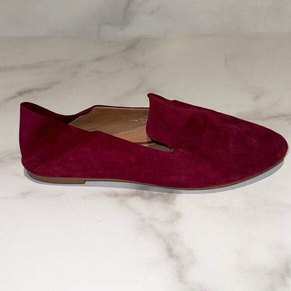 Halogen Sylvia Burgundy Suede Collapsible Heel Loafer Flat- Size 9 - Picture 1 of 5